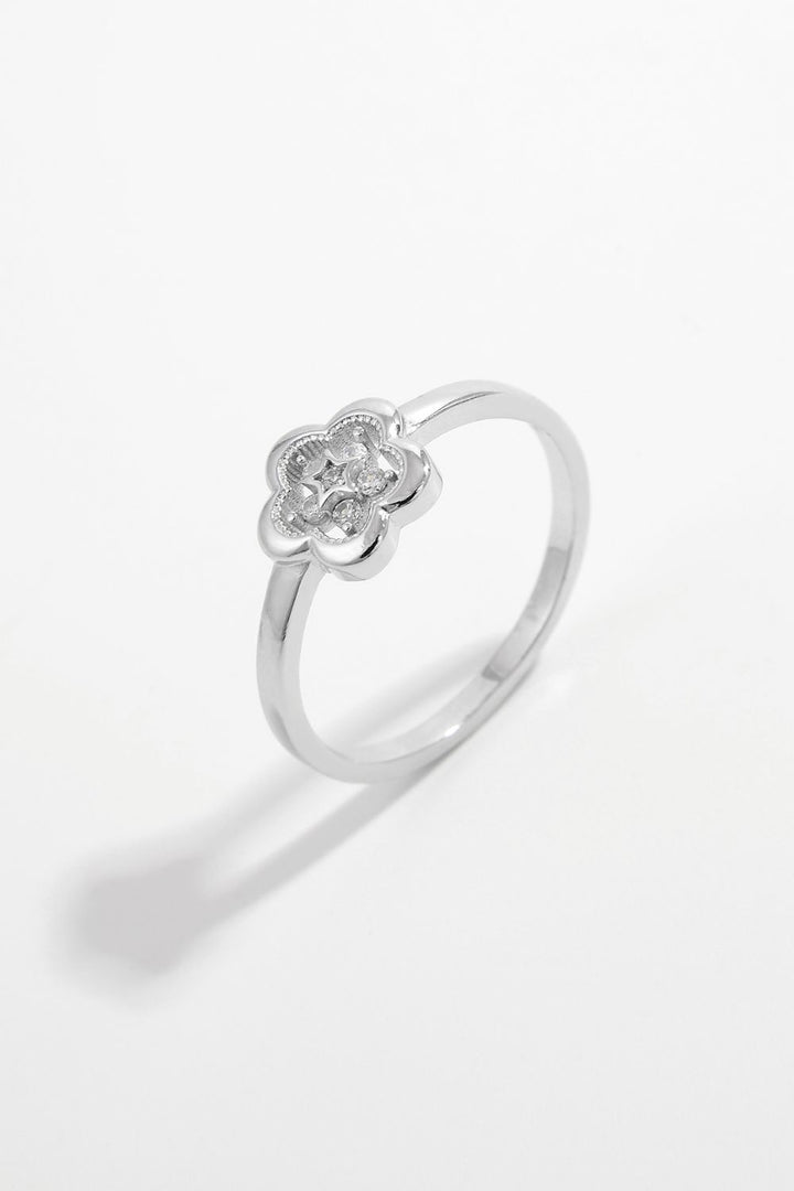 LOVCIA Jewelry Floral Zircon Ring in 925 Sterling Silver for Women