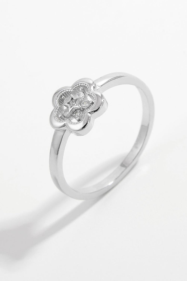 LOVCIA Jewelry Floral Zircon Ring in 925 Sterling Silver for Women