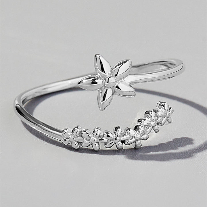 LOVCIA Jewelry Sterling Silver Floral Design Ring for Women