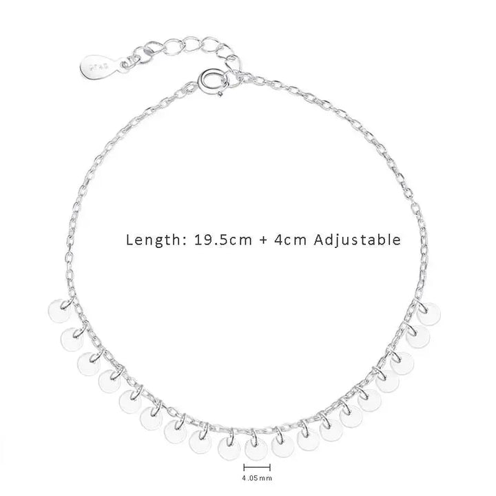 LOVCIA Beautiful Shining Small Slice 925 Sterling Silver Anklet-Anklets-LOVCIA