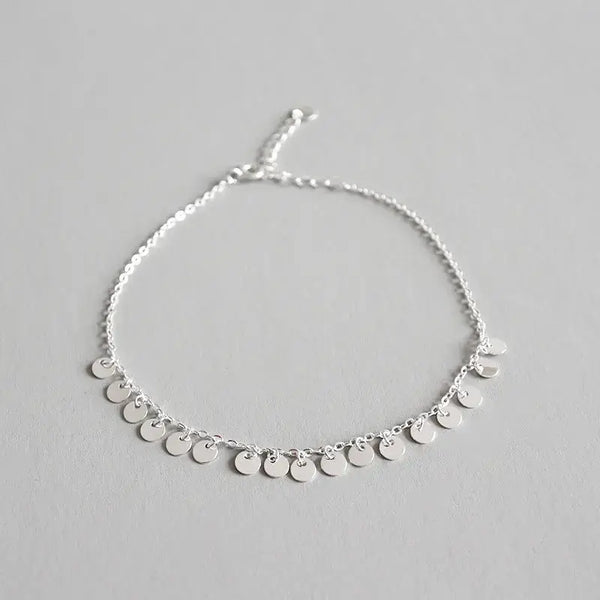 LOVCIA Beautiful Shining Small Slice 925 Sterling Silver Anklet-Anklets-LOVCIA