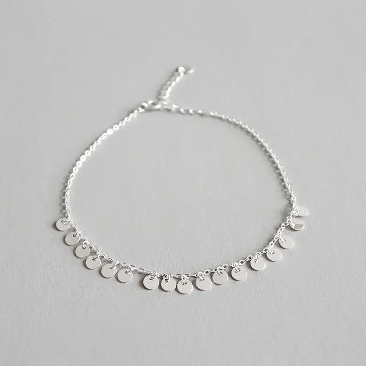 LOVCIA Beautiful Shining Small Slice 925 Sterling Silver Anklet-Anklets-LOVCIA