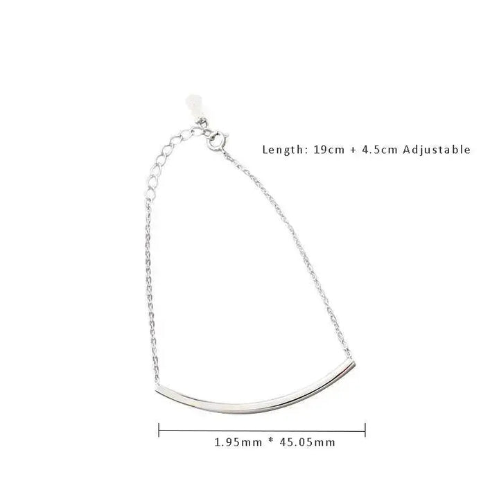 LOVCIA Fashion Curve Bend Cable 925 Sterling Silver Foot Anklet-Anklets-LOVCIA