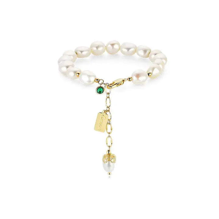 LOVCIA Natural Zircon Pearl Bracelet Luxury Jewelry-Bracelets-LOVCIA