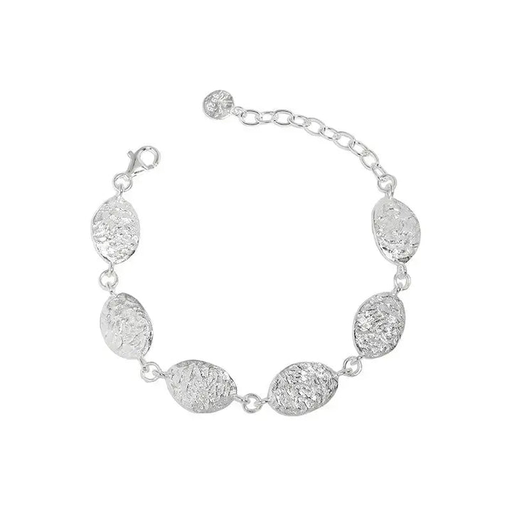 LOVCIA Geometry Irregular Leaves 925 Sterling Silver Bracelet-Bracelets-LOVCIA