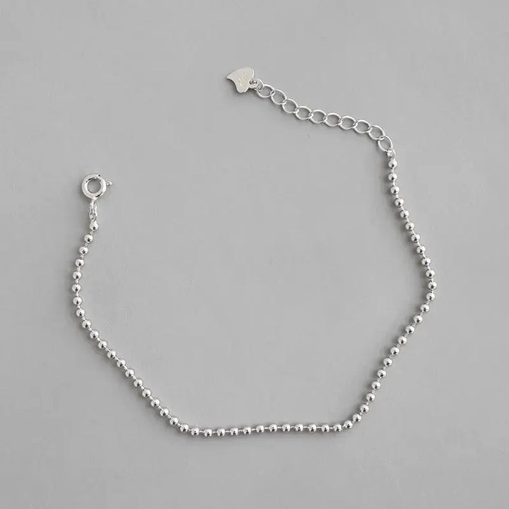 LOVCIA Simple Mini Beads Chain 925 Sterling Silver Bracelet-Bracelets-LOVCIA