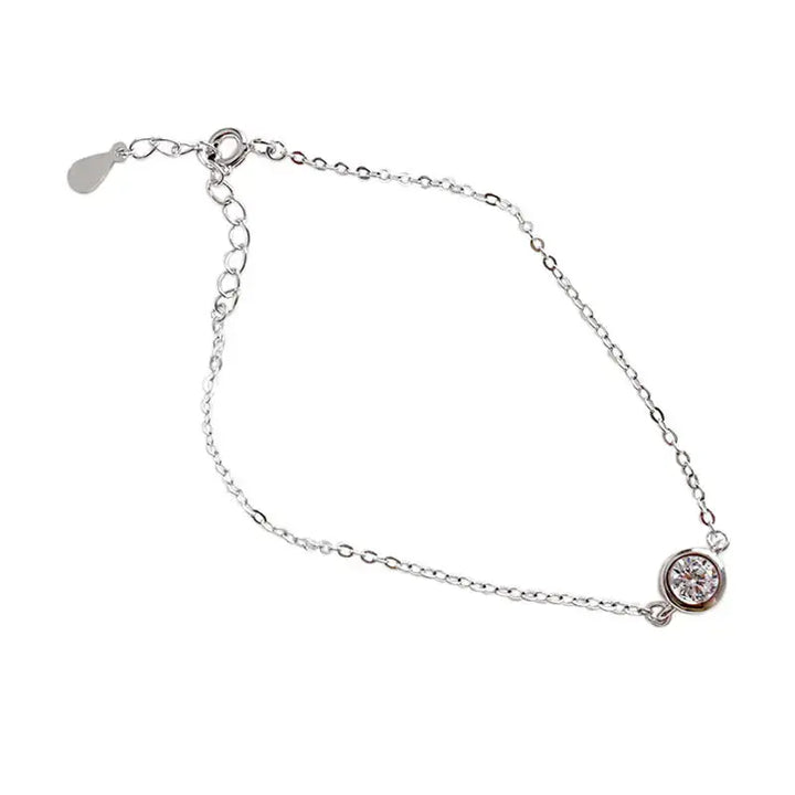 LOVCIA Holiday Simple Round CZ Hollow Chain 925 Sterling Silver Bracelet-Bracelets-LOVCIA