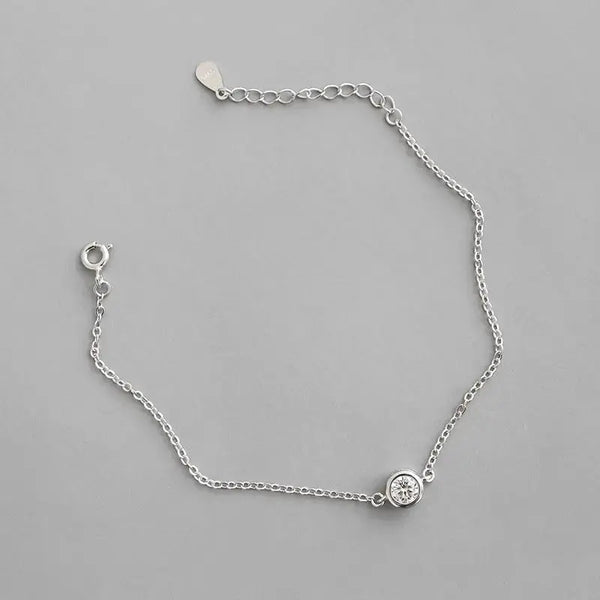 LOVCIA Holiday Simple Round CZ Hollow Chain 925 Sterling Silver Bracelet-Bracelets-LOVCIA