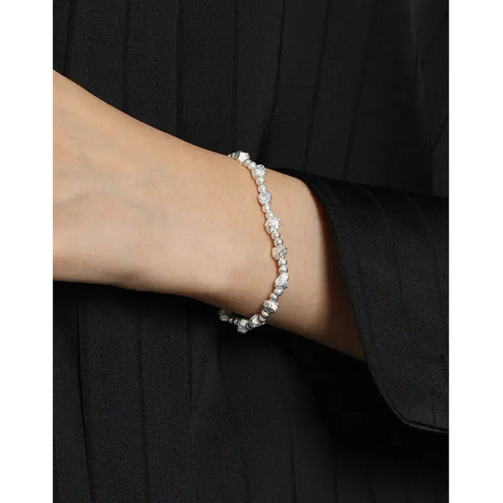 LOVCIA Fashion Geometry Broken Stones Beads 925 Sterling Silver Bracelet-Bracelets-LOVCIA