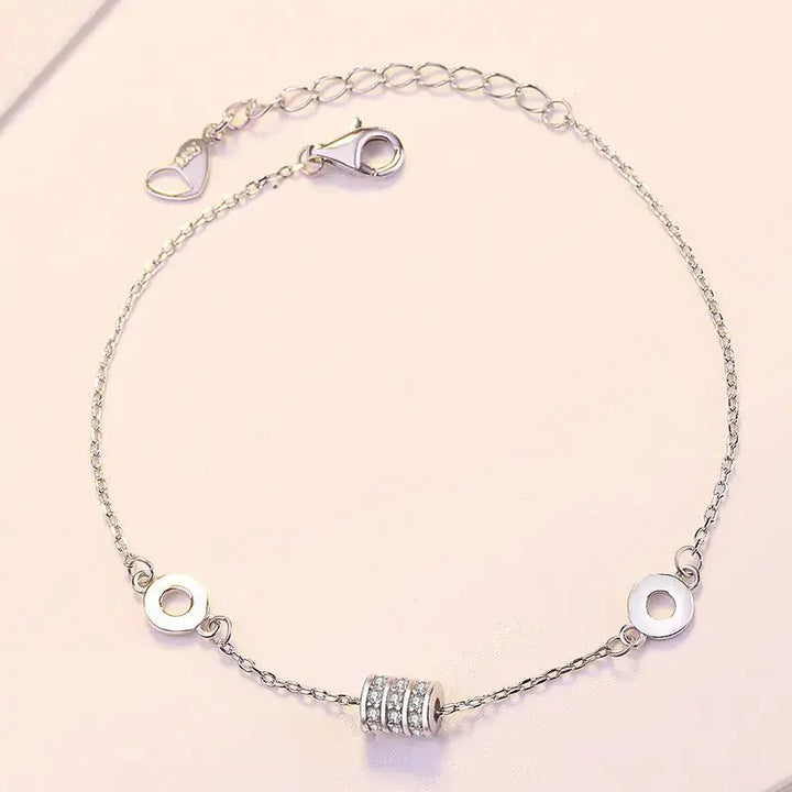 LOVCIA Modern CZ Tiny Tube Circle 925 Sterling Silver Bracelet-Bracelets-LOVCIA