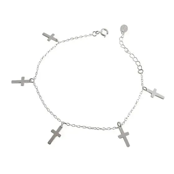 LOVCIA Classic Cross 925 Sterling Silver Bracelet-Bracelets-LOVCIA