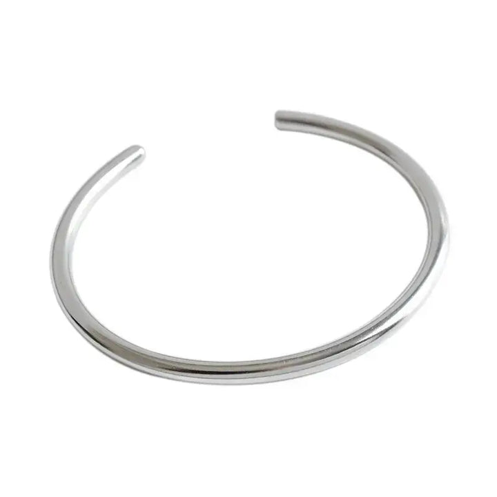 LOVCIA Simple Golden 925 Sterling Silver Open Bangle-Bracelets-LOVCIA