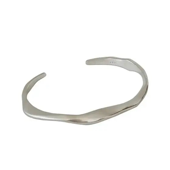 LOVCIA New Irregular 925 Sterling Silver Open Bangle-Bracelets-LOVCIA