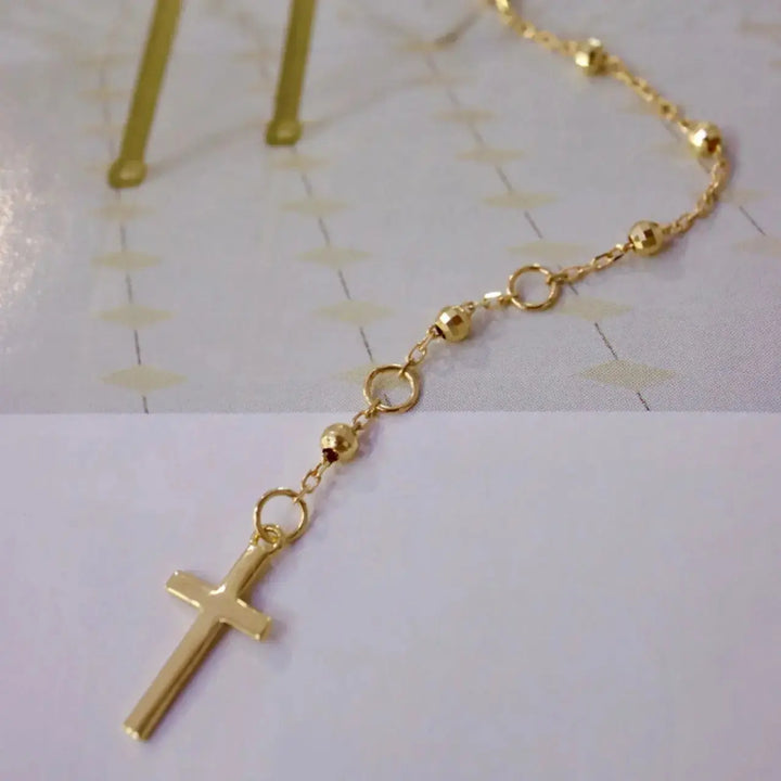 LOVCIA Regal Reverie Vintage Cross 18K Gold Bracelet for Women-Bracelets-LOVCIA