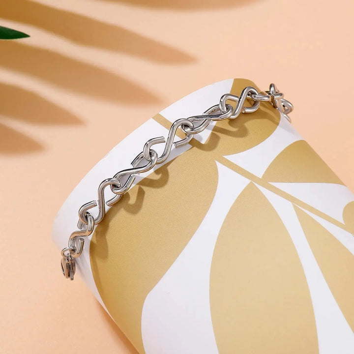 LOVCIA Stainless Steel Figure 8 Chain Link Bracelet-Bracelets-LOVCIA