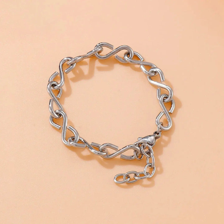 LOVCIA Stainless Steel Figure 8 Chain Link Bracelet-Bracelets-LOVCIA