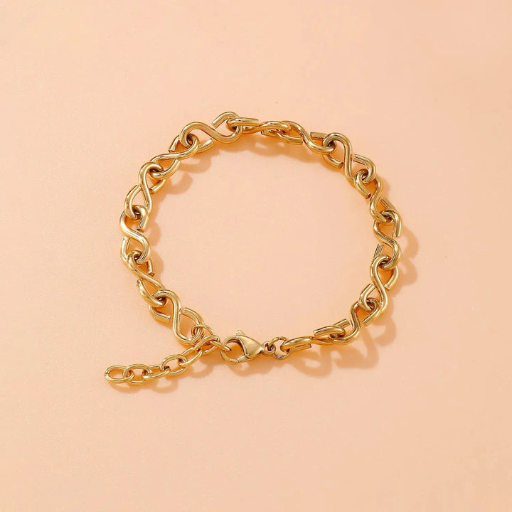 LOVCIA Stainless Steel Figure 8 Chain Link Bracelet-Bracelets-LOVCIA