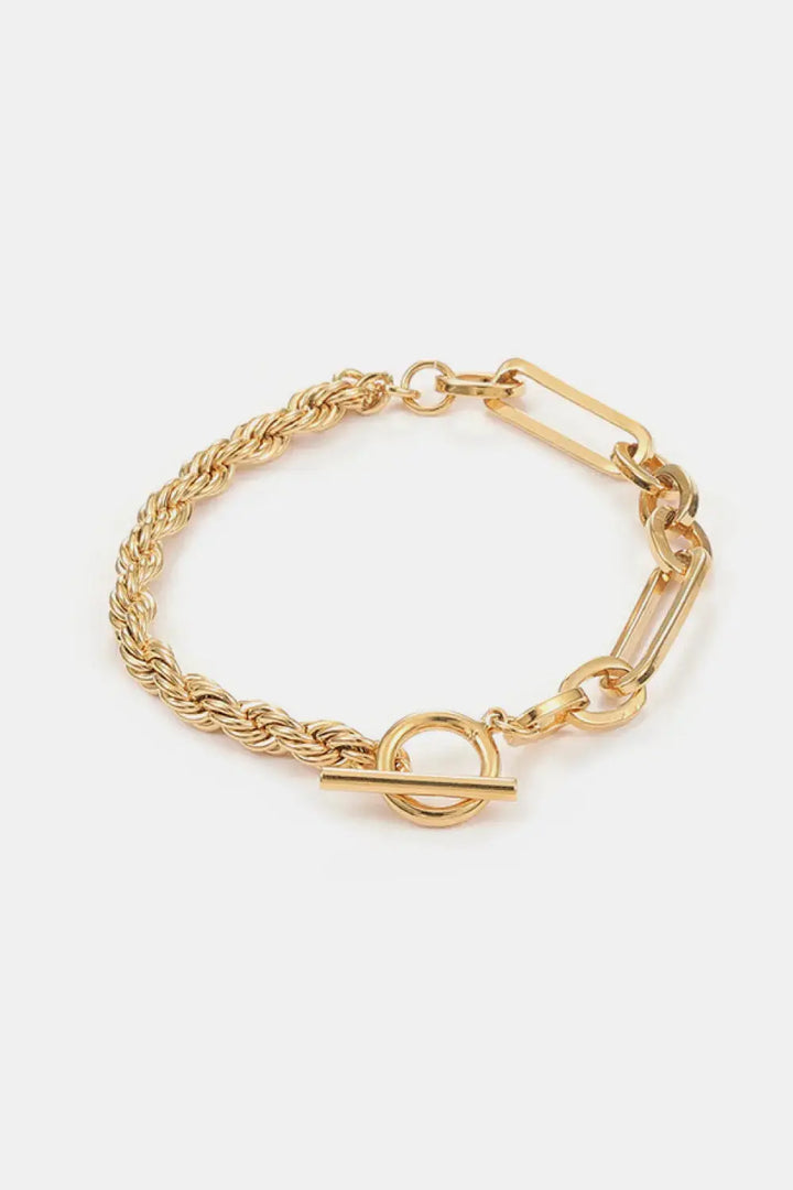 LOVCIA Toggle Clasp Twisted Chain Bracelet-Bracelets-LOVCIA