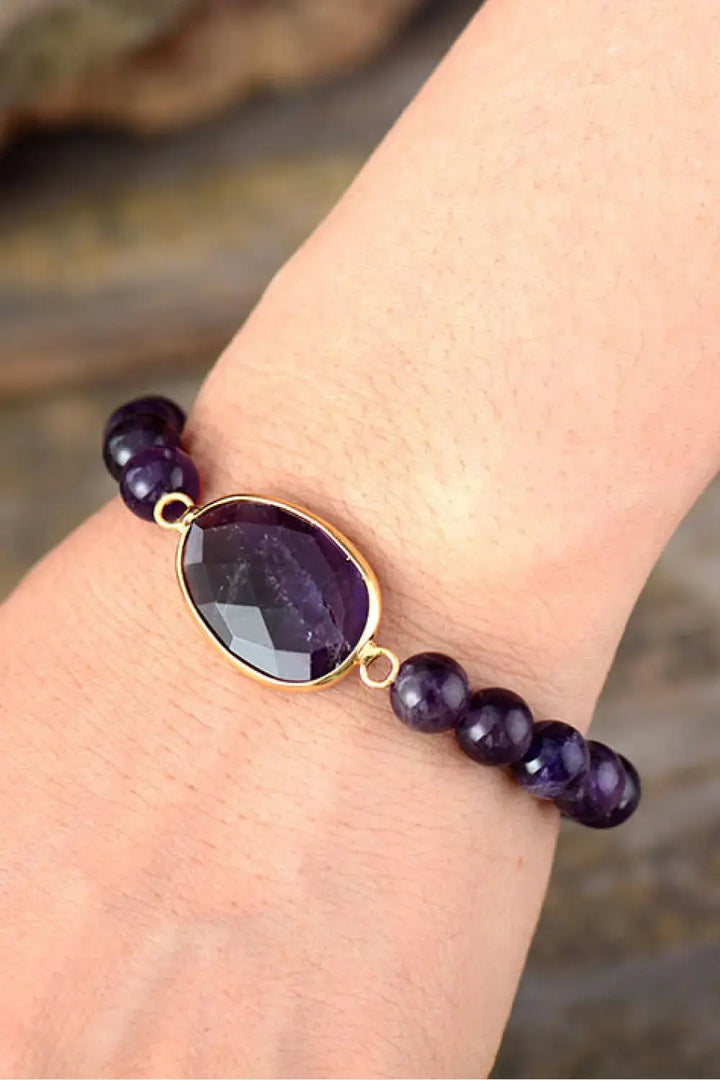 LOVCIA Handmade Amethyst Beaded Bracelet-Bracelets-LOVCIA