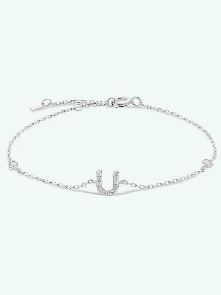 LOVCIA Q To U Zircon 925 Sterling Silver Bracelet-Bracelets-LOVCIA