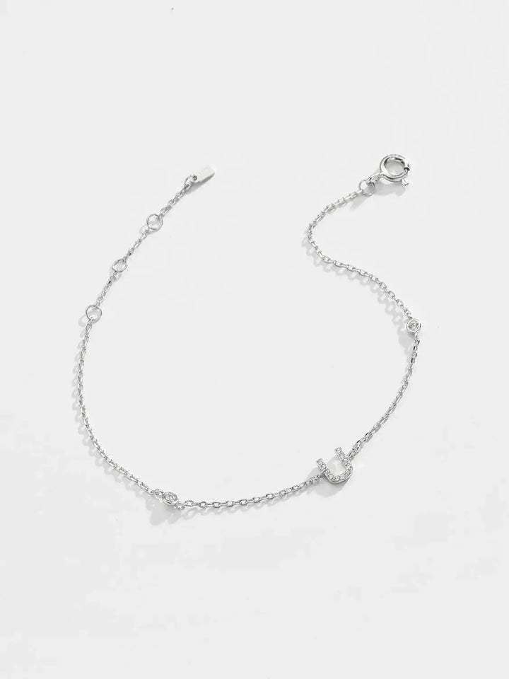 LOVCIA Q To U Zircon 925 Sterling Silver Bracelet-Bracelets-LOVCIA