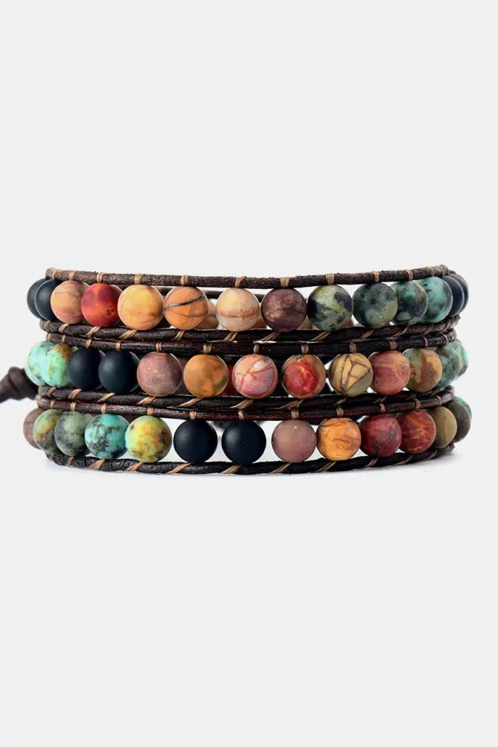 LOVCIA Handmade Triple Layer Beaded Agate Bracelet-Bracelets-LOVCIA