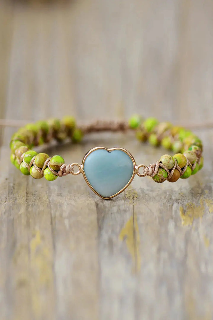 LOVCIA Handmade Heart Shape Natural Stone Bracelet-Bracelets-LOVCIA