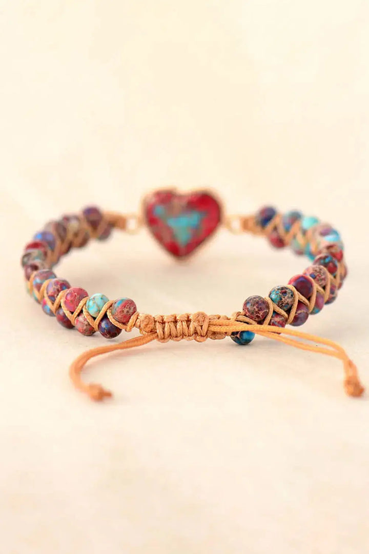 LOVCIA Handmade Heart Shape Natural Stone Bracelet-Bracelets-LOVCIA