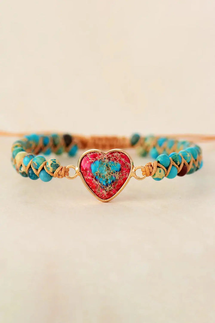 LOVCIA Handmade Heart Shape Natural Stone Bracelet-Bracelets-LOVCIA