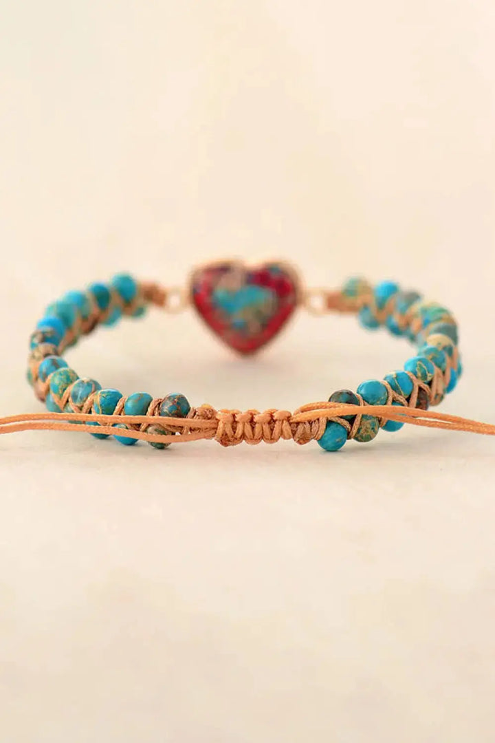 LOVCIA Handmade Heart Shape Natural Stone Bracelet-Bracelets-LOVCIA