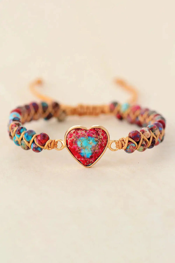 LOVCIA Handmade Heart Shape Natural Stone Bracelet-Bracelets-LOVCIA