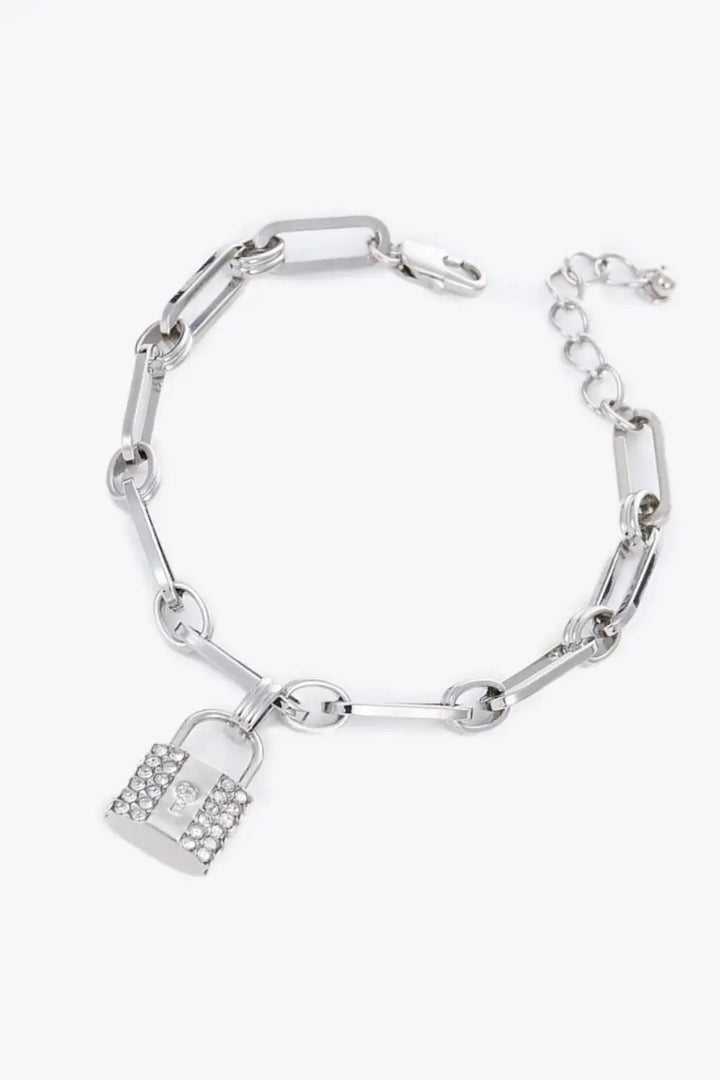 LOVCIA Lock Charm Chain Bracelet-Bracelets-LOVCIA