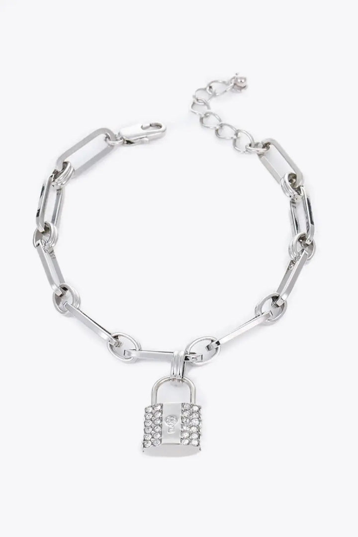 LOVCIA Lock Charm Chain Bracelet-Bracelets-LOVCIA