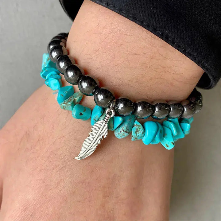 LOVCIA Turquoise Alloy Bracelet-Bracelets-LOVCIA