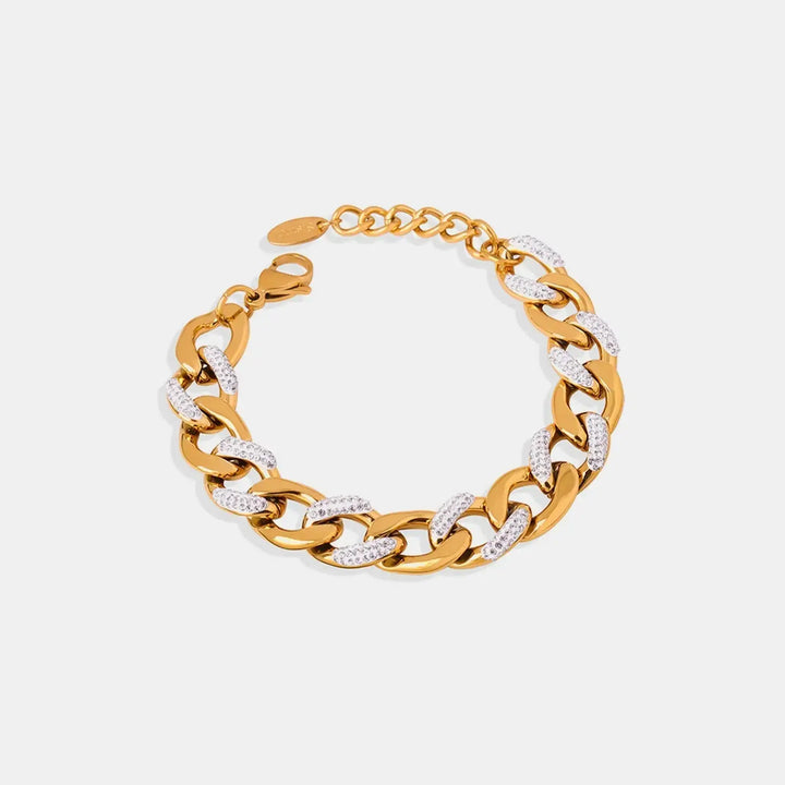 LOVCIA Zircon Titanium Steel Chunky Chain Bracelet-Bracelets-LOVCIA