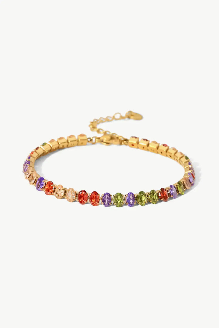 LOVCIA 18K Gold Plated Multicolored Zircon Bracelet-Bracelets-LOVCIA