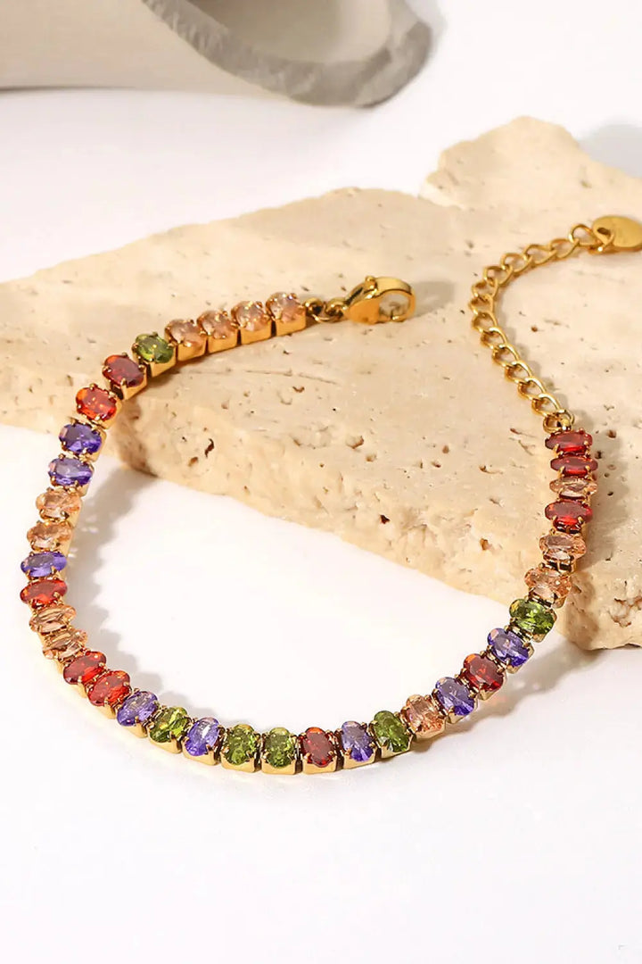 LOVCIA 18K Gold Plated Multicolored Zircon Bracelet-Bracelets-LOVCIA