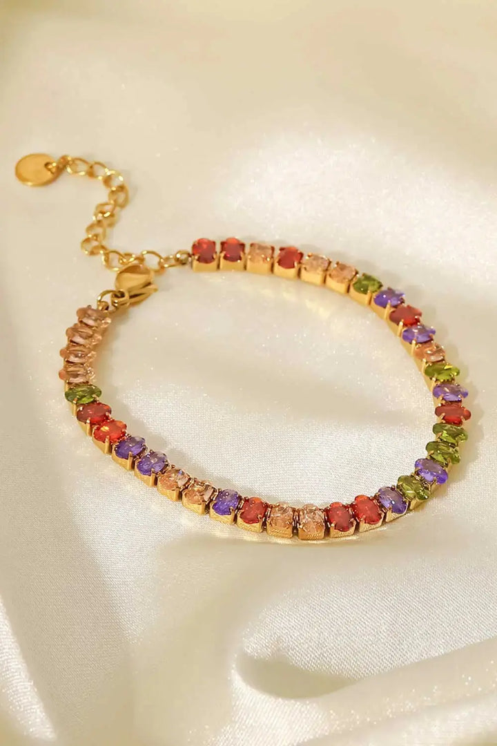 LOVCIA 18K Gold Plated Multicolored Zircon Bracelet-Bracelets-LOVCIA