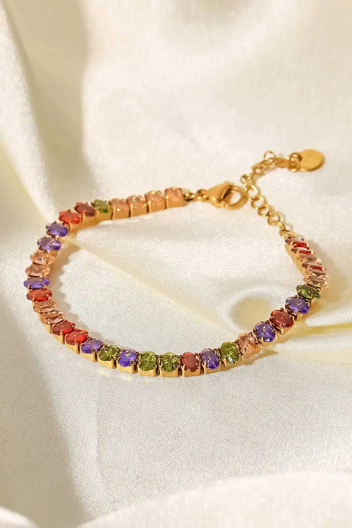 LOVCIA 18K Gold Plated Multicolored Zircon Bracelet-Bracelets-LOVCIA