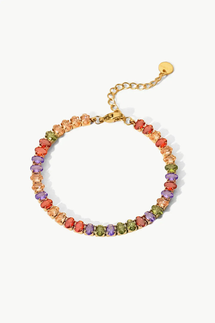 LOVCIA 18K Gold Plated Multicolored Zircon Bracelet-Bracelets-LOVCIA