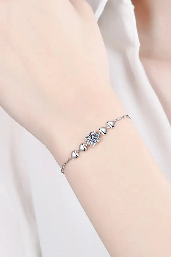 LOVCIA 1 Carat Moissanite Heart Bracelet-Bracelets-LOVCIA