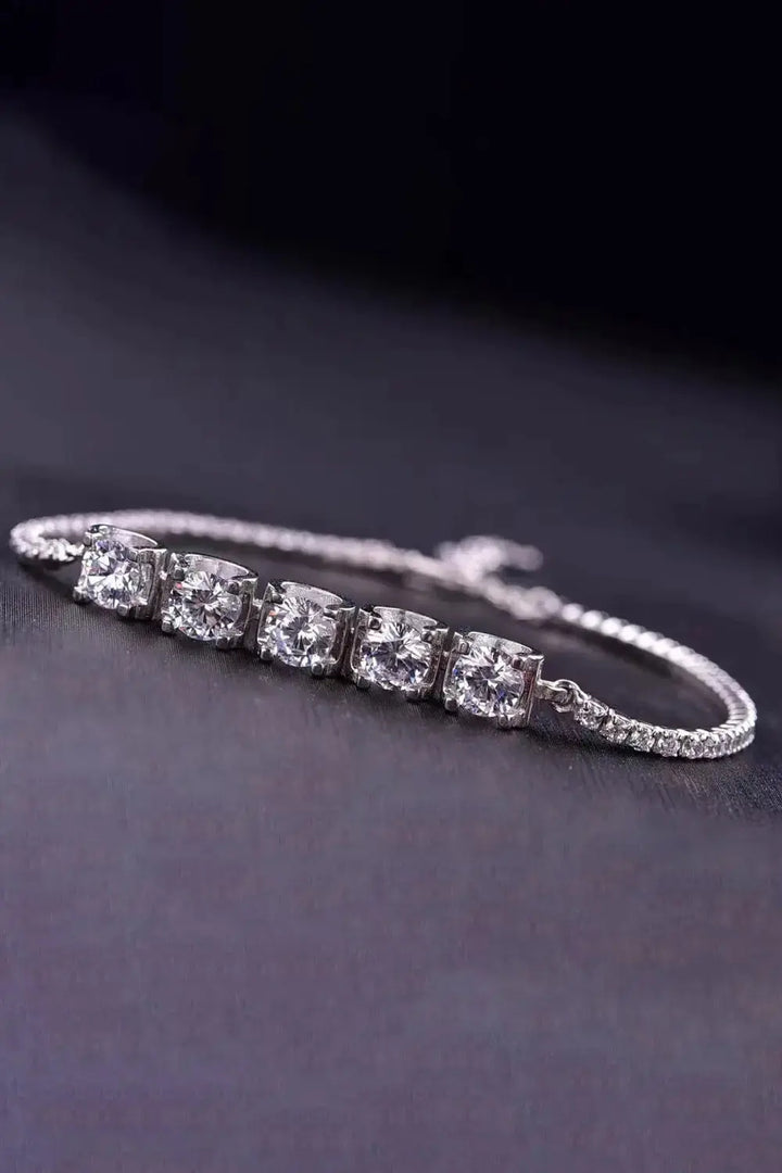 LOVCIA 5 Carat Moissanite Lobster Clasp Bracelet-Bracelets-LOVCIA