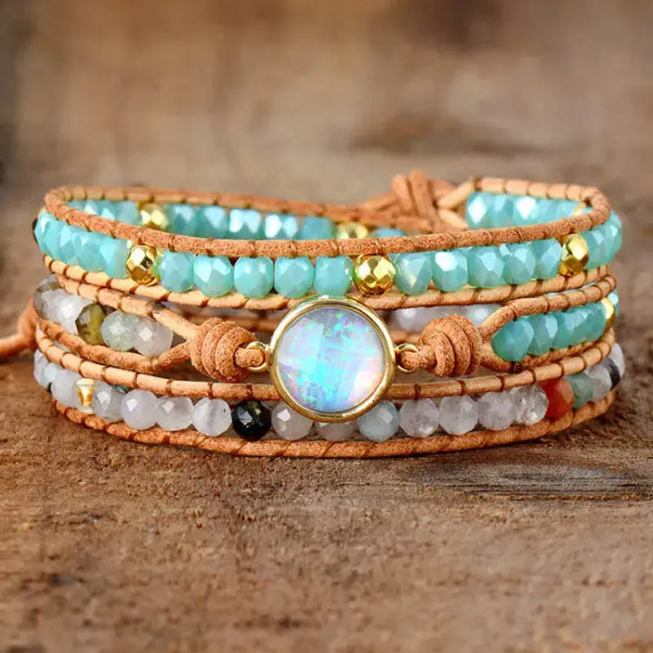 LOVCIA Opal Beaded Layered Bracelet-Bracelets-LOVCIA