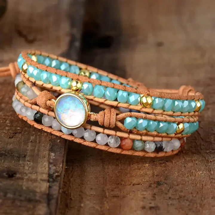 LOVCIA Opal Beaded Layered Bracelet-Bracelets-LOVCIA