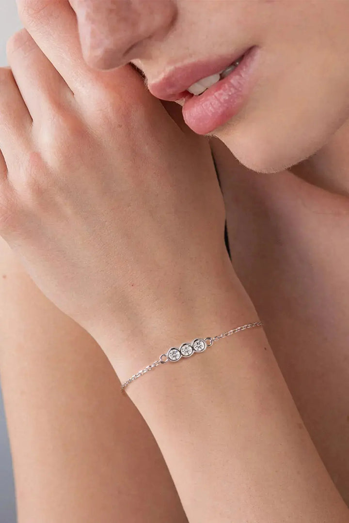 LOVCIA Adored Moissanite 925 Sterling Silver Bracelet-Bracelets-LOVCIA