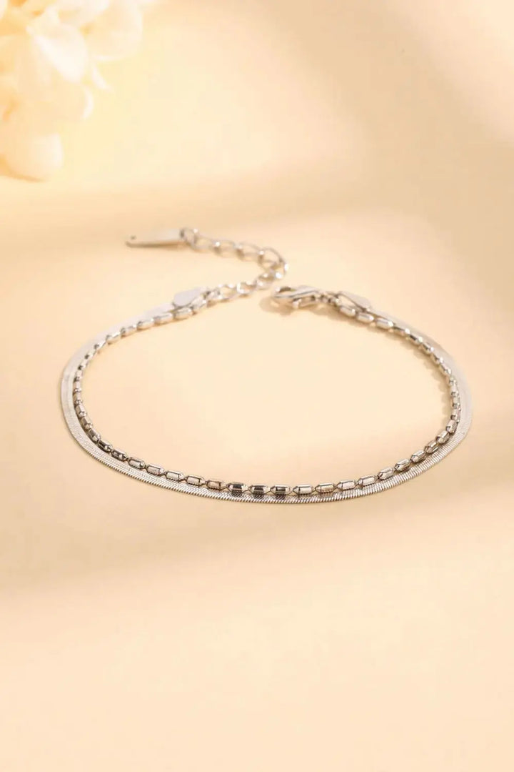 LOVCIA Double-Layered 925 Sterling Silver Bracelet-Bracelets-LOVCIA