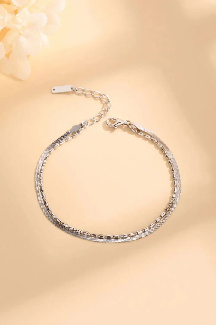 LOVCIA Double-Layered 925 Sterling Silver Bracelet-Bracelets-LOVCIA