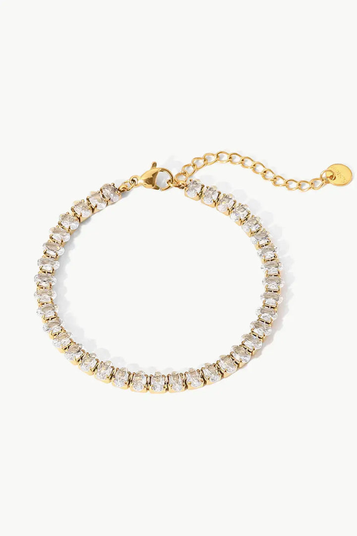 LOVCIA Inlaid Zircon 18K Gold Plated Bracelet-Bracelets-LOVCIA