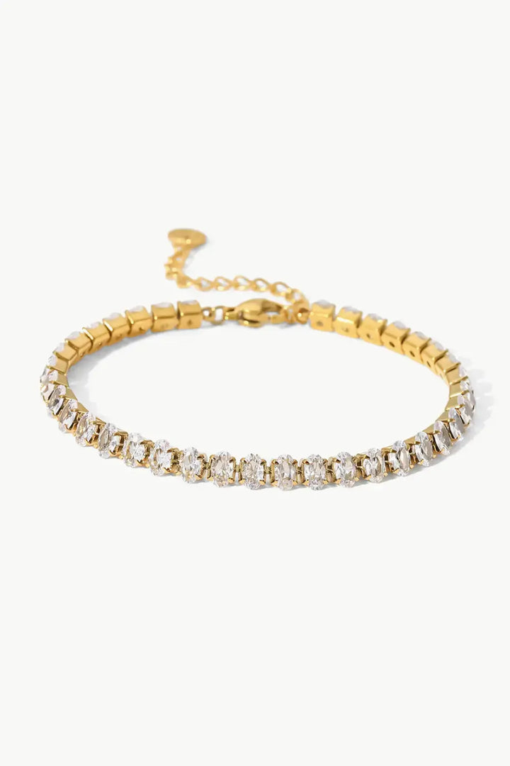 LOVCIA Inlaid Zircon 18K Gold Plated Bracelet-Bracelets-LOVCIA