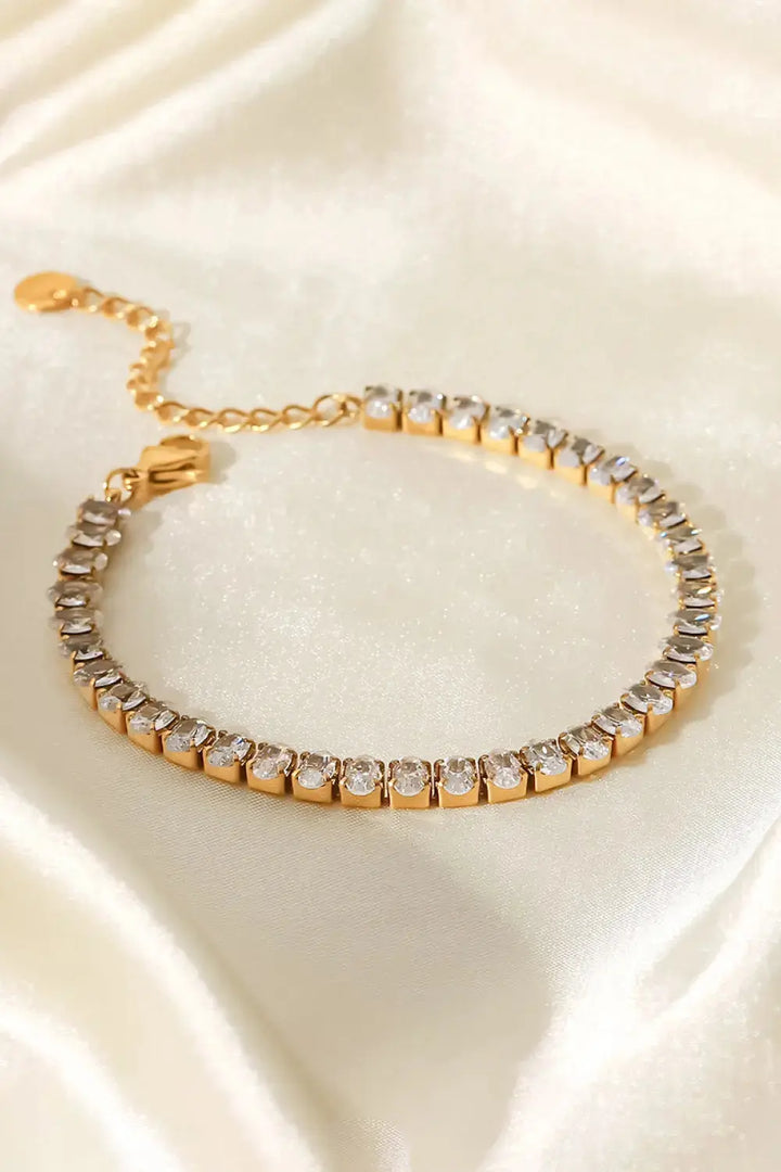 LOVCIA Inlaid Zircon 18K Gold Plated Bracelet-Bracelets-LOVCIA